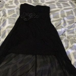 Black strapless homecoming dress